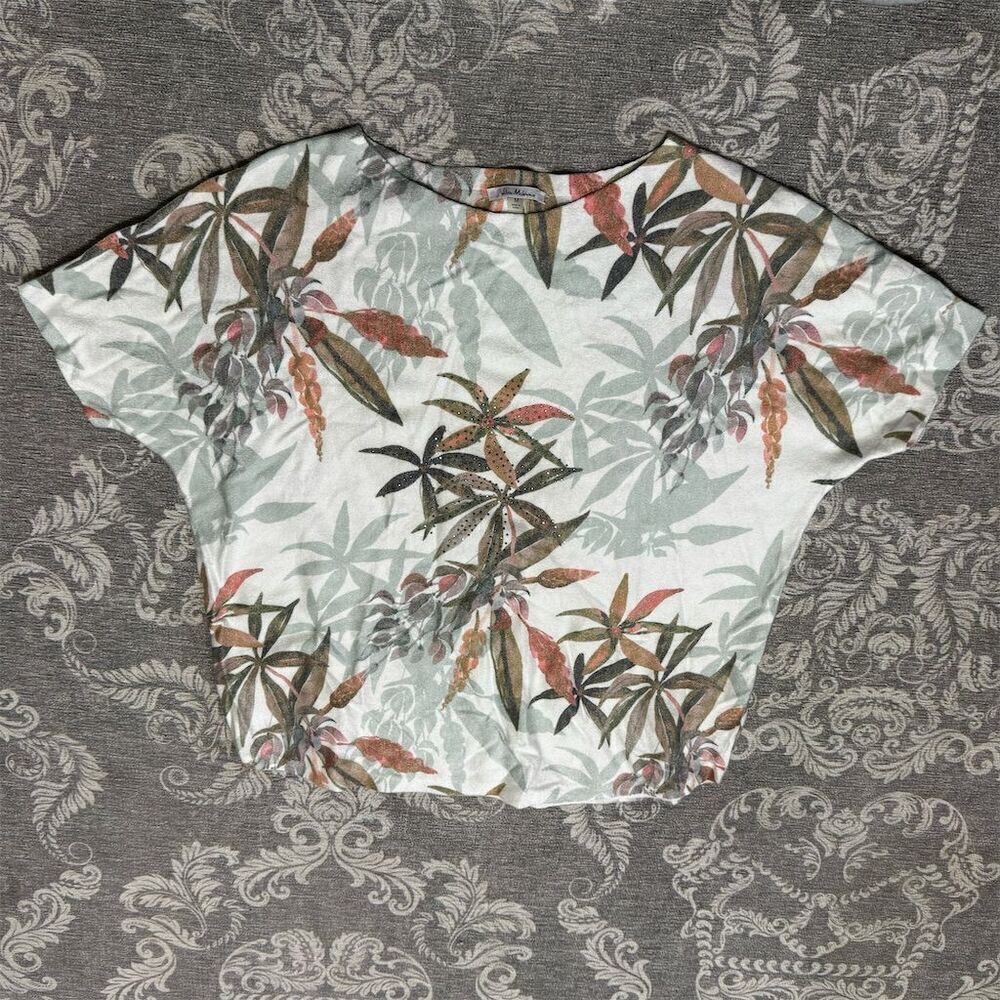 H&M Women's Floral Short Sleeve Blouse Multicolor Size M Casual Spring